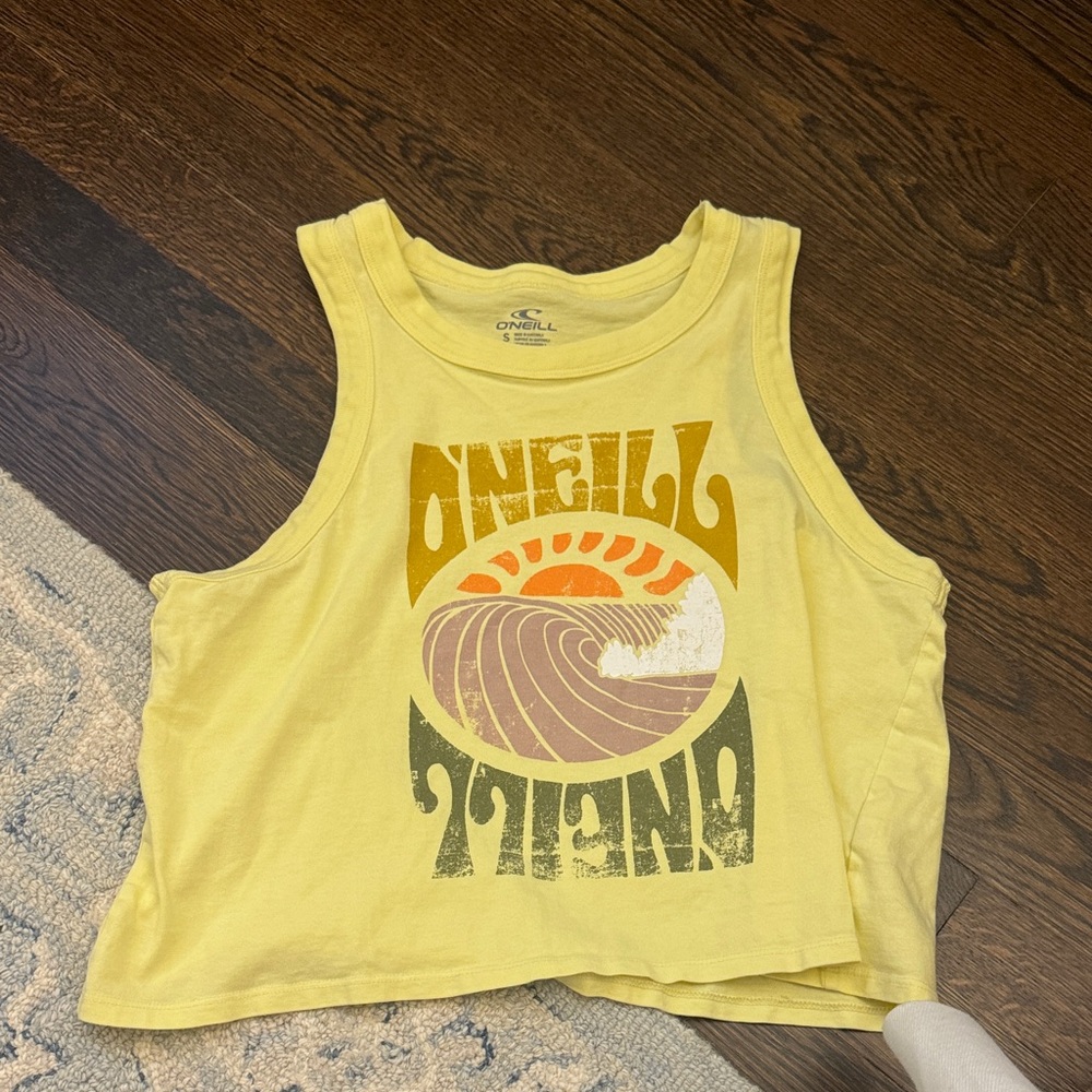 O'Neill Yellow Wave Graphic Tank Top